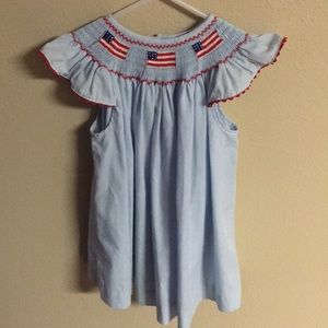 Stitched Smocked American Flag 4th July Dress set